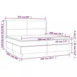 sötétszürke szövet rugós ágy matraccal 200 x 200 cm
