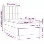 tópszínű szövet rugós ágy matraccal 90 x 190 cm