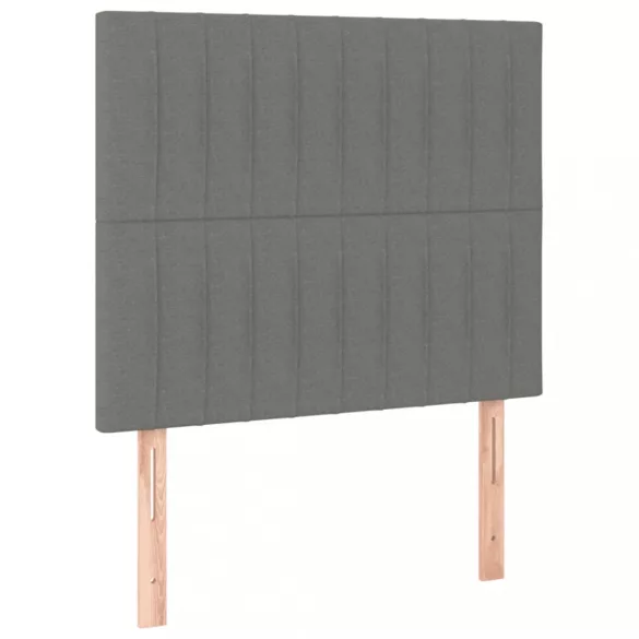 sötétszürke szövet rugós ágy matraccal 100 x 200 cm