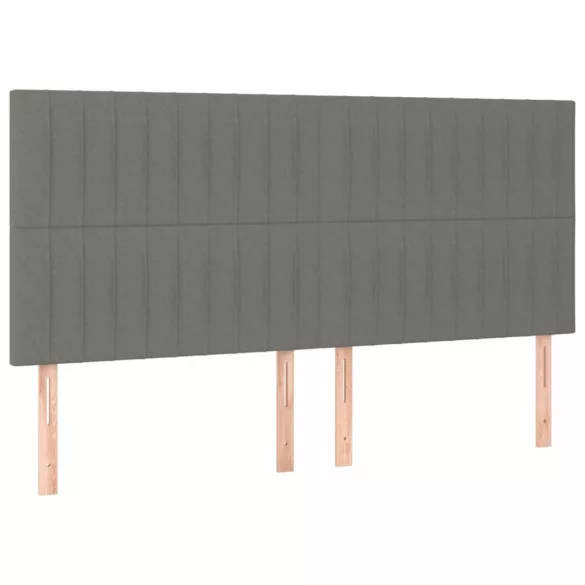 sötétszürke szövet rugós ágy matraccal 200 x 200 cm