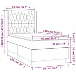 sötétszürke szövet rugós ágy matraccal 90x190 cm