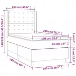 fekete szövet rugós ágy matraccal 100 x 200 cm