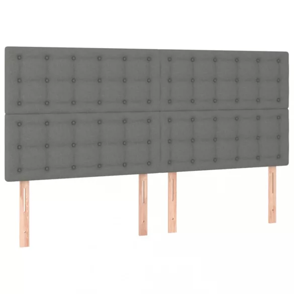 sötétszürke szövet rugós ágy matraccal 200 x 200 cm