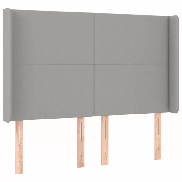 világosszürke szövet rugós ágy matraccal 140 x 200 cm