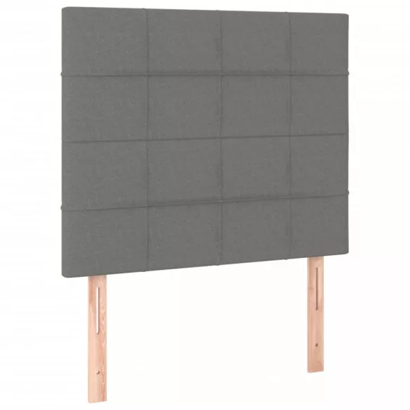 sötétszürke szövet rugós ágy matraccal 80 x 200 cm
