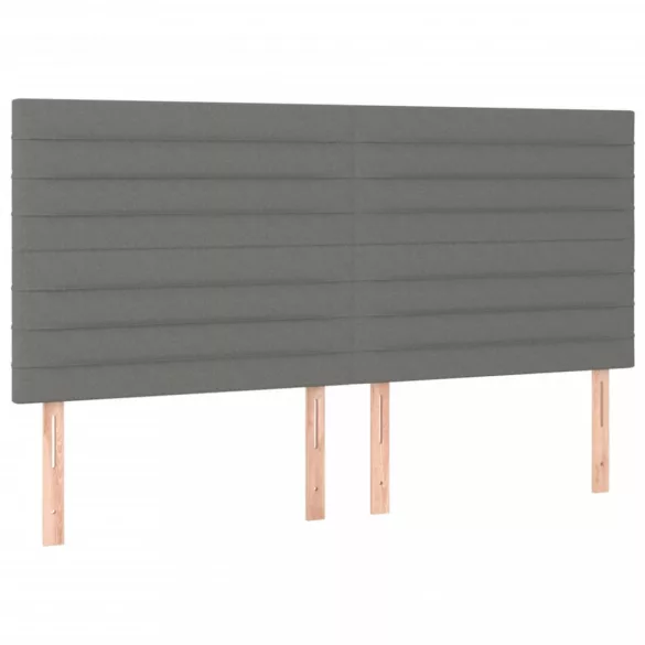 sötétszürke szövet rugós ágy matraccal 200 x 200 cm