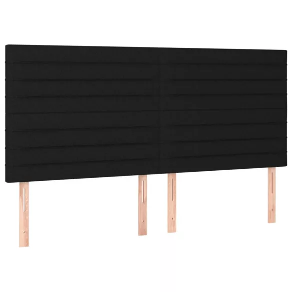 fekete szövet rugós ágy matraccal 200 x 200 cm