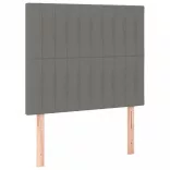 sötétszürke szövet rugós ágy matraccal 80 x 200 cm