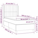 világosszürke szövet rugós ágy matraccal 90x190 cm