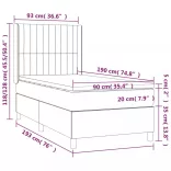 tópszínű szövet rugós ágy matraccal 90 x 190 cm