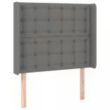 sötétszürke szövet rugós ágy matraccal 90 x 200 cm