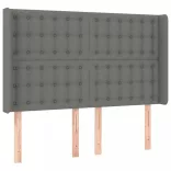 sötétszürke szövet rugós ágy matraccal 140 x 190 cm