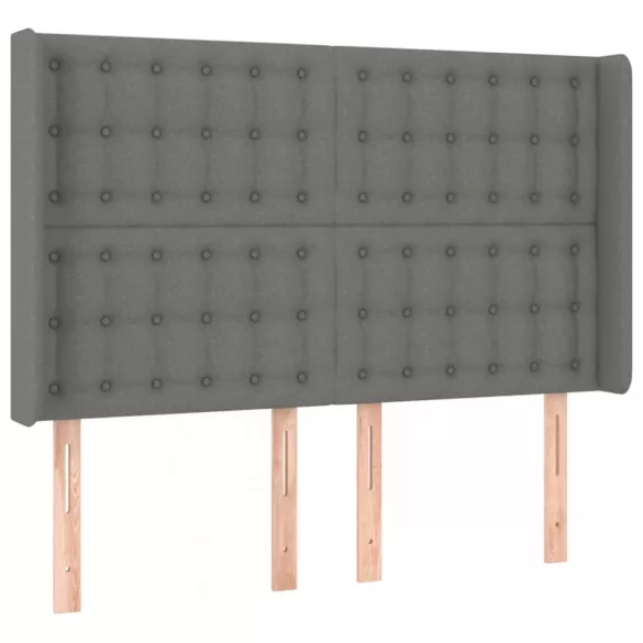 sötétszürke szövet rugós ágy matraccal 140 x 190 cm