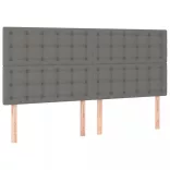 sötétszürke szövet rugós ágy matraccal 200 x 200 cm