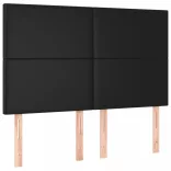 fekete műbőr rugós ágy matraccal 140 x 190 cm