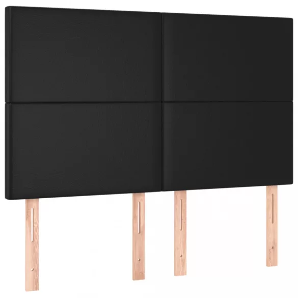 fekete műbőr rugós ágy matraccal 140 x 190 cm