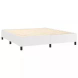 fehér műbőr rugós ágy matraccal 160 x 200 cm