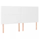 fehér műbőr rugós ágy matraccal 160 x 200 cm