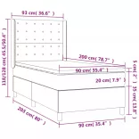 fekete műbőr rugós ágy matraccal 90 x 200 cm
