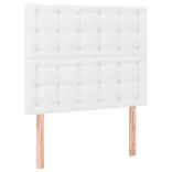 fehér műbőr rugós ágy matraccal 90 x 200 cm