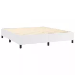 fehér műbőr rugós ágy matraccal 180 x 200 cm