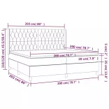 világosszürke bársony rugós ágy matraccal 200x200 cm