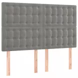 világosszürke bársony rugós ágy matraccal 140x190 cm