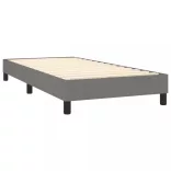 sötétszürke szövet rugós és LED-es ágy matraccal 90x200 cm