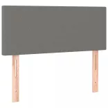 sötétszürke szövet rugós és LED-es ágy matraccal 90x200 cm