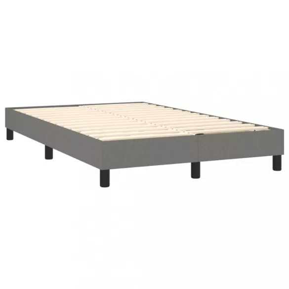 sötétszürke szövet rugós és LED-es ágy matraccal 120 x 200 cm