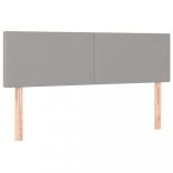 világosszürke szövet rugós és LED-es ágy matraccal 140x190 cm