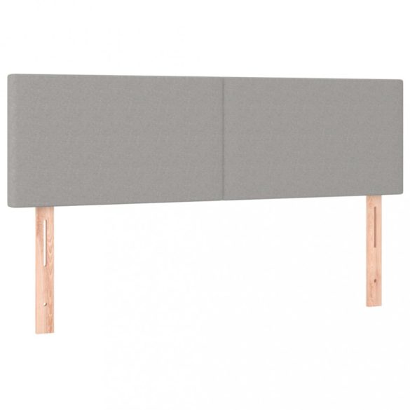 világosszürke szövet rugós és LED-es ágy matraccal 140x190 cm