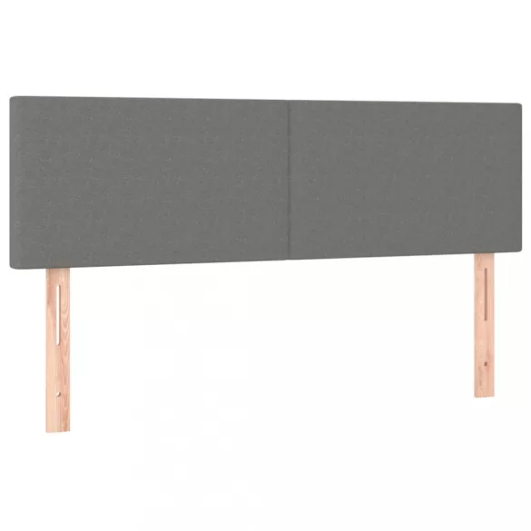 sötétszürke szövet rugós és LED-es ágy matraccal 140x190 cm