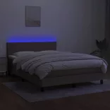 tópszínű szövet rugós és LED-es ágy matraccal 140x190cm