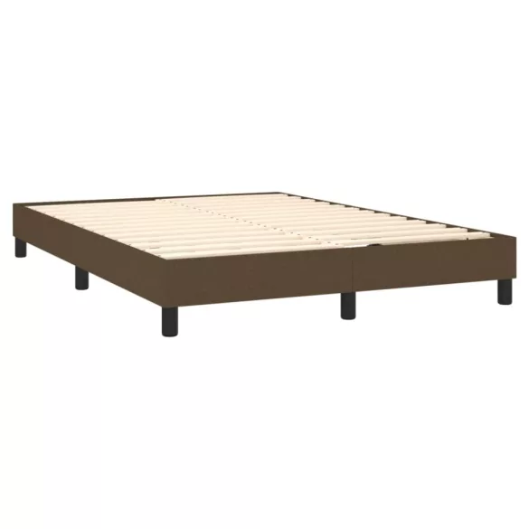 barna szövet rugós és LED-es ágy matraccal 140x200 cm