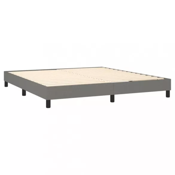 sötétszürke szövet rugós és LED-es ágy matraccal 160x200 cm