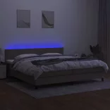 tópszínű szövet rugós és LED-es ágy matraccal 200 x 200 cm