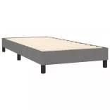 sötétszürke szövet rugós és LED-es ágy matraccal 90x200 cm