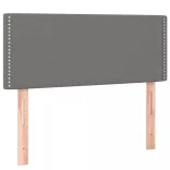 sötétszürke szövet rugós és LED-es ágy matraccal 90x200 cm