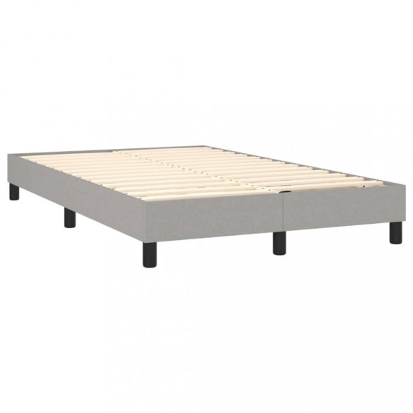 világosszürke szövet rugós és LED-es ágy matraccal 120 x 200 cm