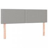 világosszürke szövet rugós és LED-es ágy matraccal 140x190 cm