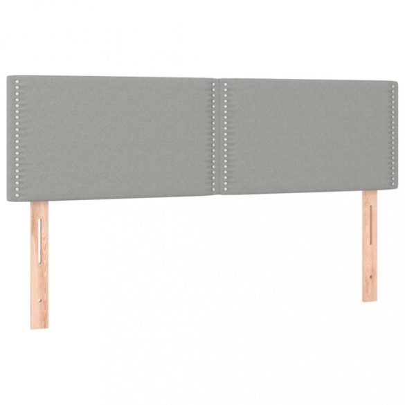 világosszürke szövet rugós és LED-es ágy matraccal 140x190 cm