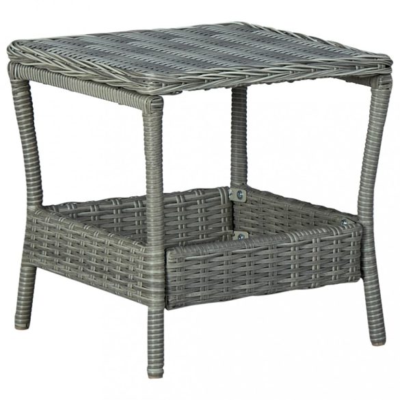 világosszürke polyrattan kerti asztal 45 x 45 x 46,5 cm