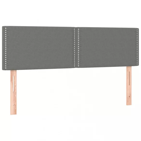 sötétszürke szövet rugós és LED-es ágy matraccal 140x190 cm