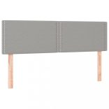 világosszürke szövet rugós és LED-es ágy matraccal 140x200 cm