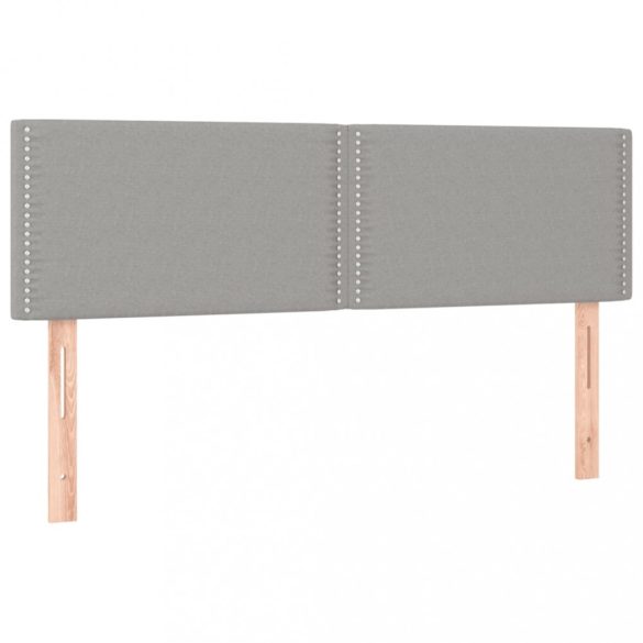 világosszürke szövet rugós és LED-es ágy matraccal 140x200 cm