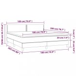 világosszürke szövet rugós és LED-es ágy matraccal 160x200 cm