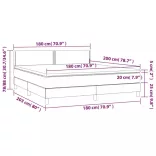 barna szövet rugós és LED-es ágy matraccal 180 x 200 cm