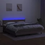 tópszínű szövet rugós és LED-es ágy matraccal 180 x 200 cm