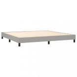 világosszürke szövet rugós és LED-es ágy matraccal 200x200 cm